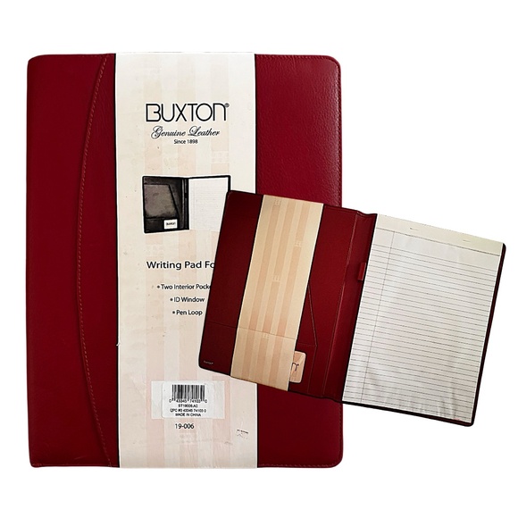 Buxton Other - BUXTON Red Leather Writing Pad Folio 9”x 12”